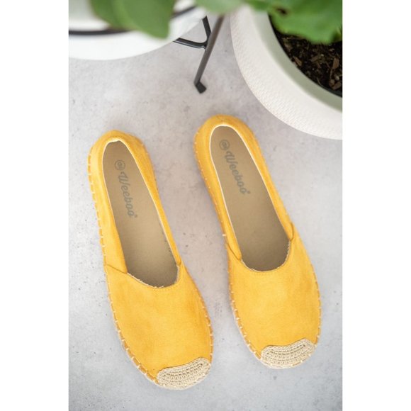 SALE! Espadrille Slip-On Flats in Yellow - Picture 11 of 11